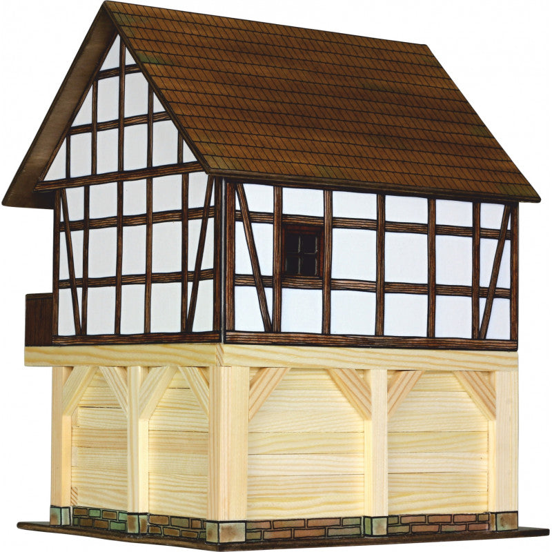 Set constructie arhitectura Granar cu grinzi, 115 piese din lemn, Walachia